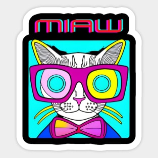 Cat Miaw - Cute and Playful Cat Design for Cat Lovers Sticker